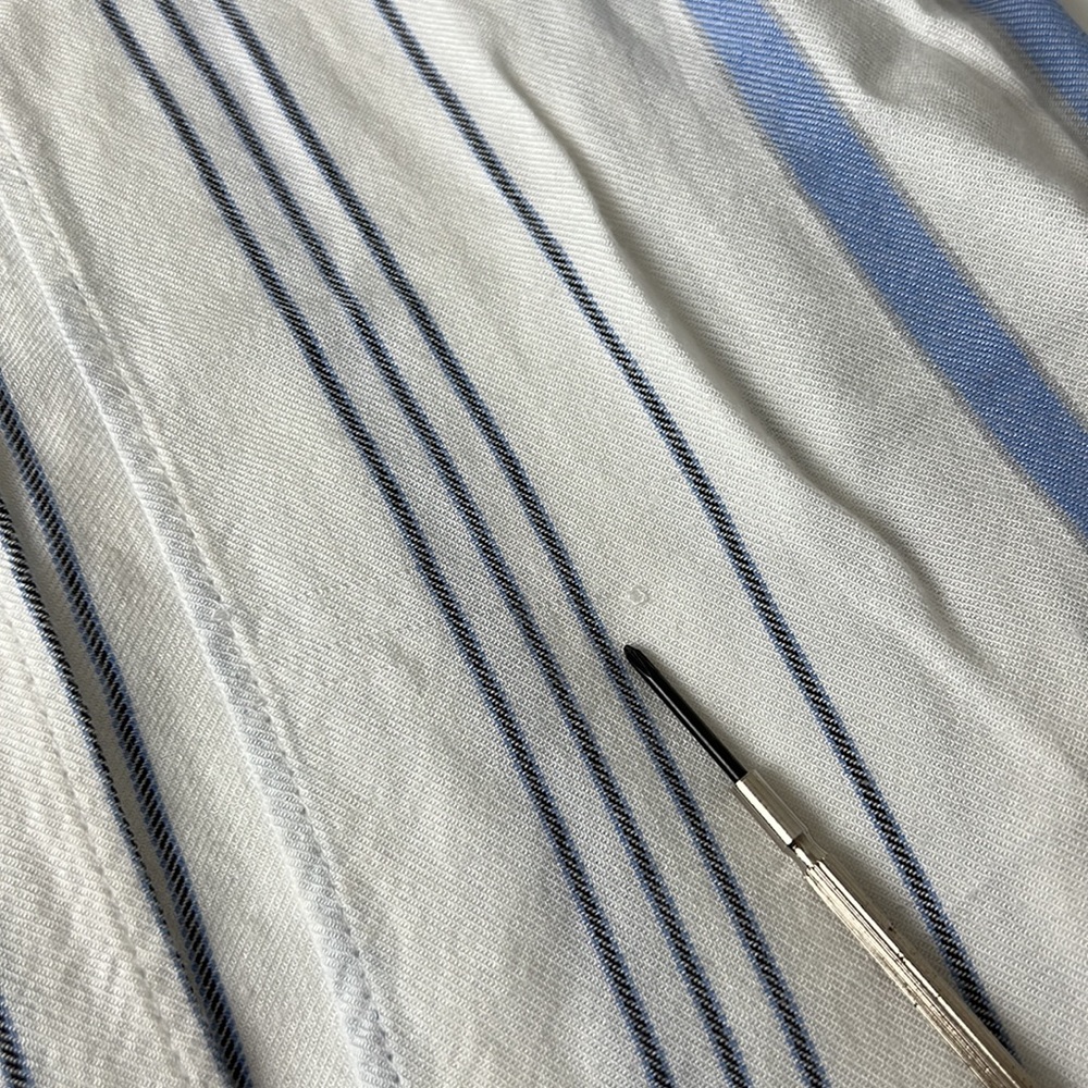 🌸Revolve Clayton Cornflower Blue White Striped Maxi High Split Slit Skirt Small - Picture 13 of 13